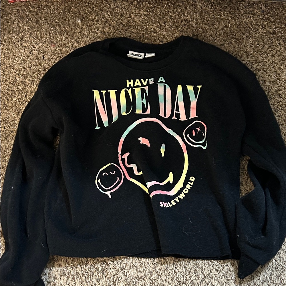 SmileyWorld Black Kids Sweatshirt